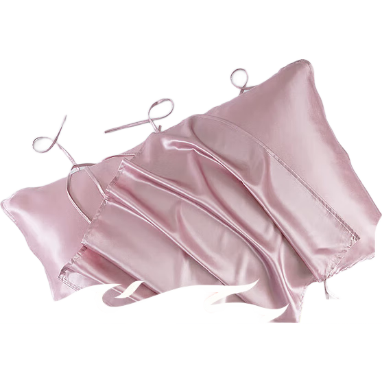 Ciyun Solid Color Silk Pillowcase 100% Silk Fabric Single-Sided Silk Sakura Pink 48*74cm