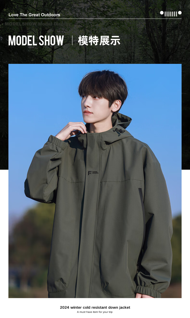 MMOPTOP Black Knight Jacket for Men, Spring And Autumn Style, Outdoor Windproof And Waterproof Mountaineering Jacket, Army Green XL 9
