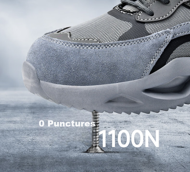 Weierdun Safety Shoes for Men, Summer Breathable Anti-Smashing Steel Toe Cap Puncture-Resistant Ultra-Lightweight Construction Site Work Boots 3157T Size 39 9