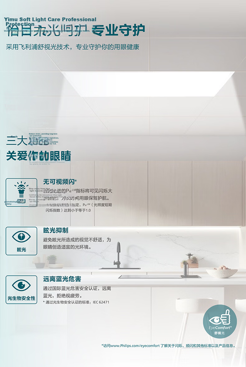 PHILIPS LED Integrated Ceiling Panel Light Aluminum Buckle Plate Light Fixture [IP40 Full Spectrum] 18W White Light 6000K 300x300mm 6