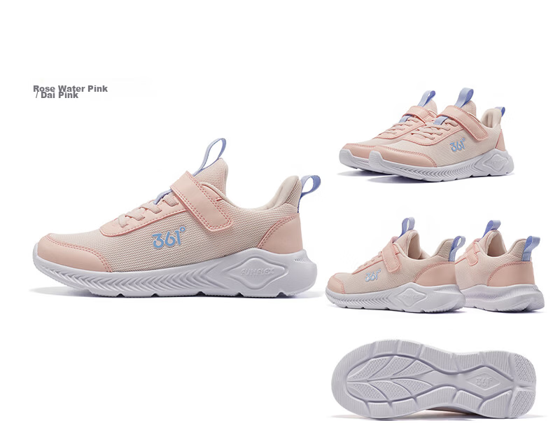 361° Children's Sports Shoes Running Shoes for Boys And Girls (Ages 3-12), Impact-Resistant Toe, Mesh Casual Running Shoes, Pink, Size 41 31