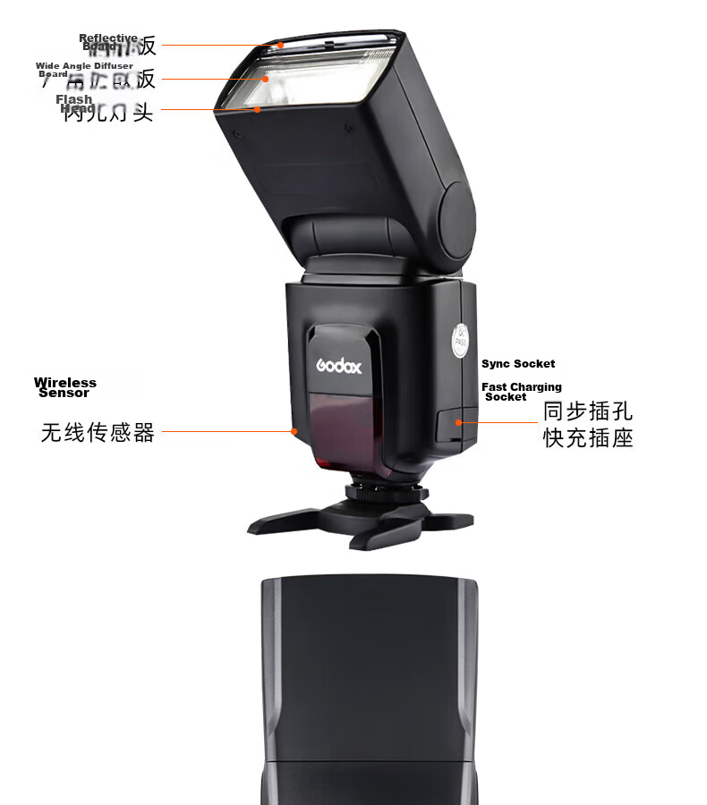 Godox TT520II Hot Shoe Camera Flash Compatible with Canon Nikon Sony Cameras Off-Camera Flash Universal Model (with Trigger) 11
