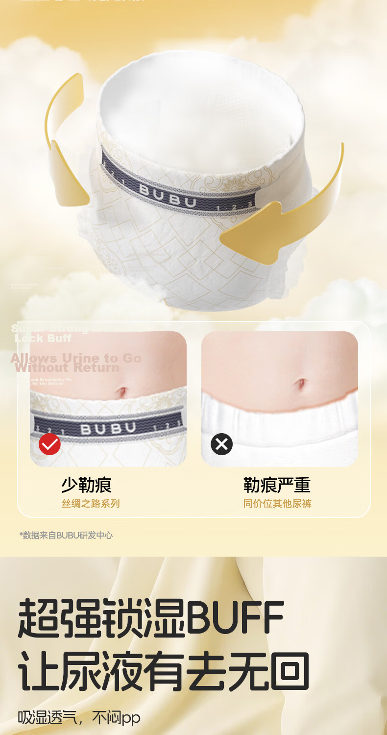 BUBU Silk Road PRO XXL48 Night Use Ultra Absorbent Thin Breathable Diapers 5