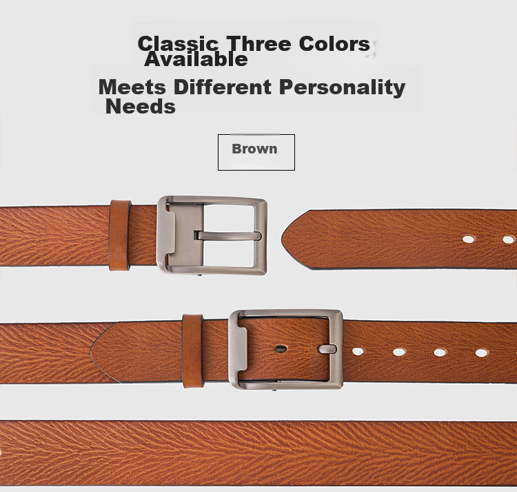 JD Original Imported Genuine Leather Pin Buckle Belt, Top-Grain Cowhide Men's Waistband, 2026 New Style Gift for Boyfriend, Husband, Father 17