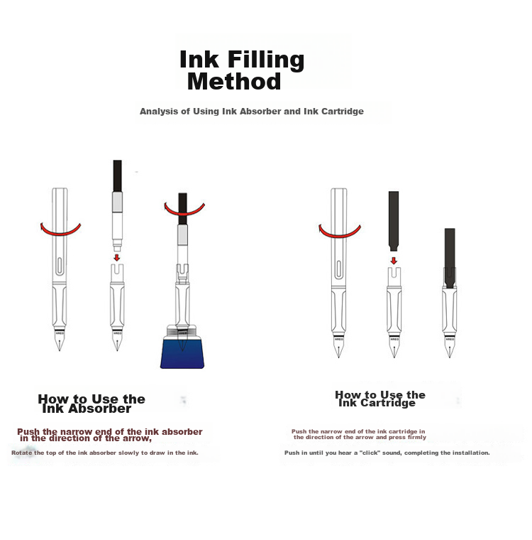 HERO Fountain Pen 359 Posture Correction EF Nib Thin and Thick Craft Student Calligraphy Pen with 6 Random Ink Cartridges Iridium Nib Signature Pen Morandi Deep Blue 20