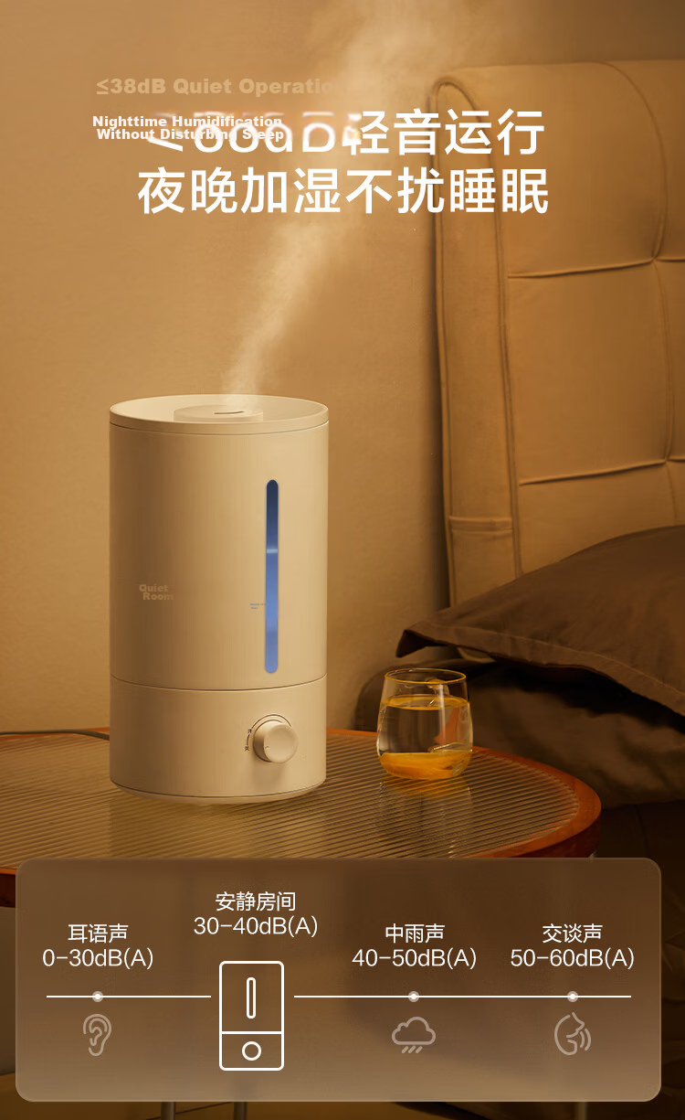 JD Jingzao Small Humidifier for Home Bedroom, Pregnancy and Infant Nasal Care, Quiet Antibacterial 4.5L Large Capacity Air Humidifier, Water Refill, Air Conditioner Fan Cooling Companion, Desktop Birt 11