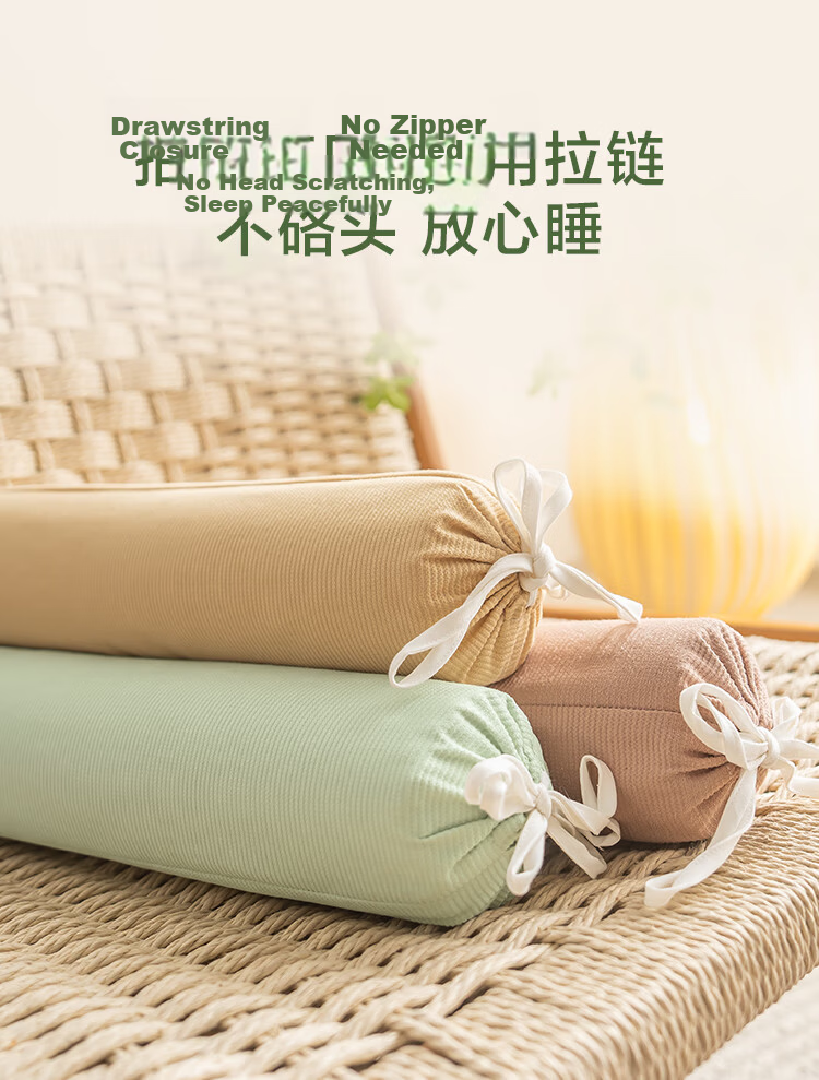 JD Original Cervical Pillow for Wealthy Neck, Deep Buckwheat Hull Filling, Soothing Cervical Traction Cylindrical Pillow, Olive Gree 13