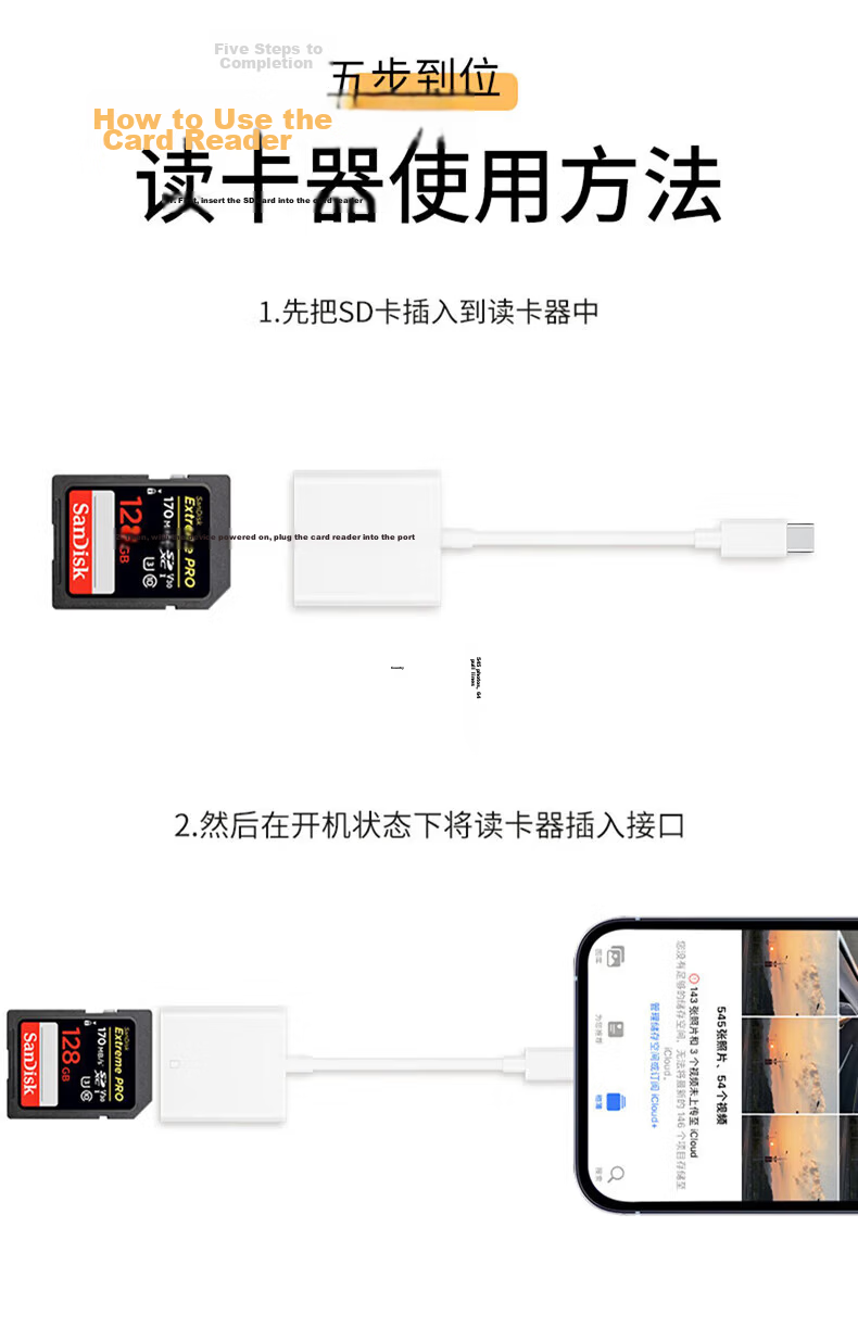 LinkStone IPhone Card Reader, SD Card Storage Card Camera Converter, External TF Memory Card Lightning Adapter, OTG Transfer Converter Two-I 6
