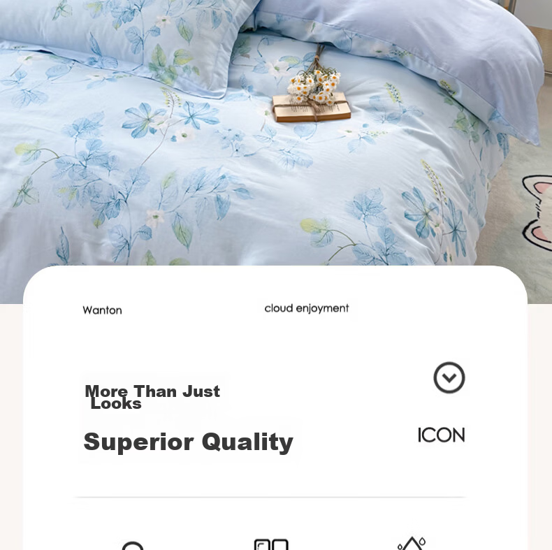 Hodo 100% Cotton Quilt Cover Single Piece 1.5x2m Thickened Pure Cotton Quilt Case for Single Bed Light Color 5