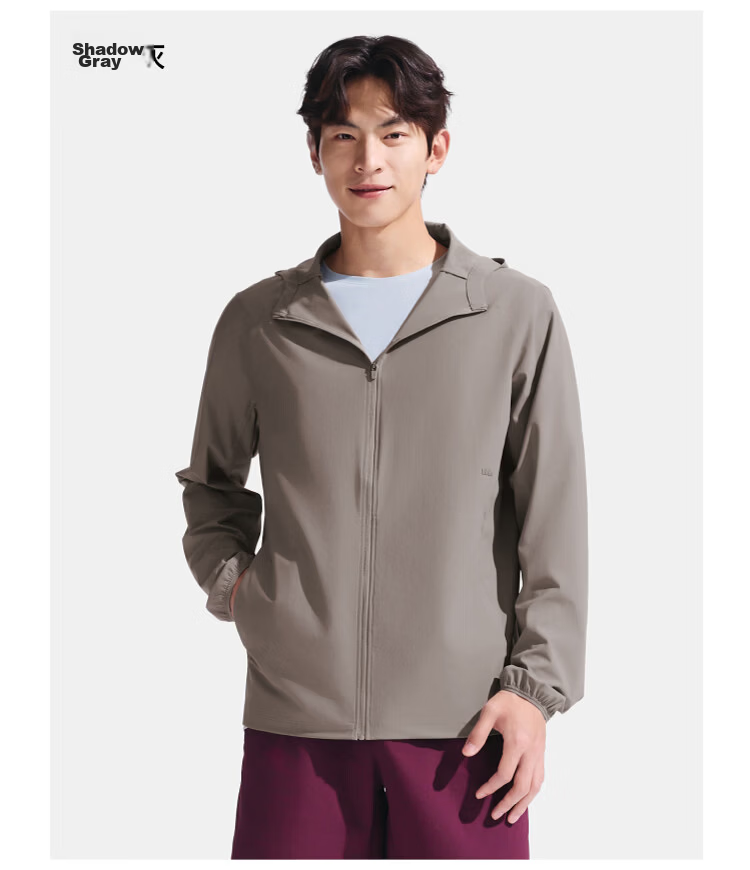 Beneunder Men's Sunscreen Jacket Thin Skin Coat UV Protection Breathable Outdoor Fishing AS023 Dark Gray S 19