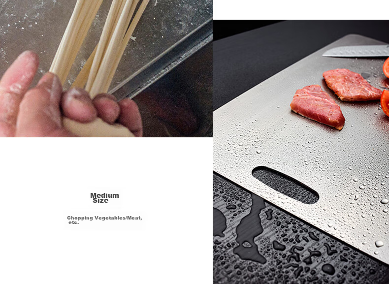 ASD Cutting Board 304 Stainless Steel Mold-Resistant Thickened Large Chopping Board Vegetable Fruit Dumpling Board GJ30C1WG Large Size 9