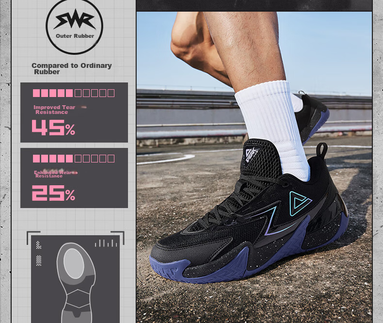PEAK Extreme Basketball Shoes, Outdoor Dominator Men's Shoes, Spring Breathable Non-Slip Wear-Resistant Professional Sports Shoes for Men DA430031 8