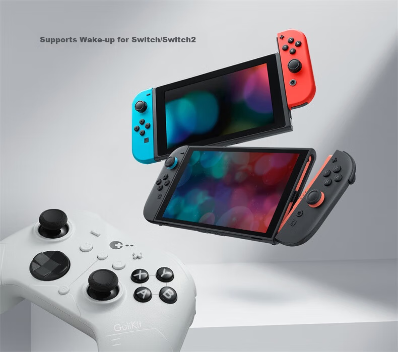 GuliKit Guli ES Pro Wireless Gaming Controller for Switch 2 with One-Key Wake-up, Compatible with Android, Apple, PC, Steam, TMR Joystick, Linear Type, Xbox Horizon 6 3