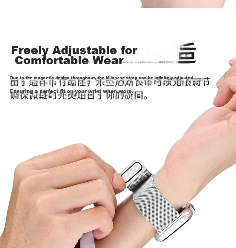 ESCASE Compatible with Apple Watch Bands for Apple Watch 11/9/8/7/Ultra3/SE3 Milanese Loop Magnetic Buckle Dual Color Starlight Green 42/44/45/49mm 8