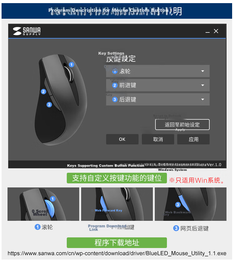 SANWA Mid-Hand Wireless Bluetooth Dual-Mode Mouse Ergonomic Vertical Grip Silent Office Gaming Rechargeable Blue Light LED Adjustable DPI 6-Button Matte 8