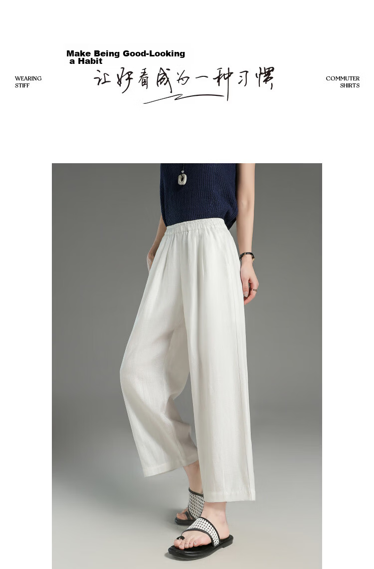 Demana [with Linen Lyocell] Summer Cropped Carrot Pants Intellectual Style Pleated Waist Slimming Casual Pants for Women Premium Feel 10