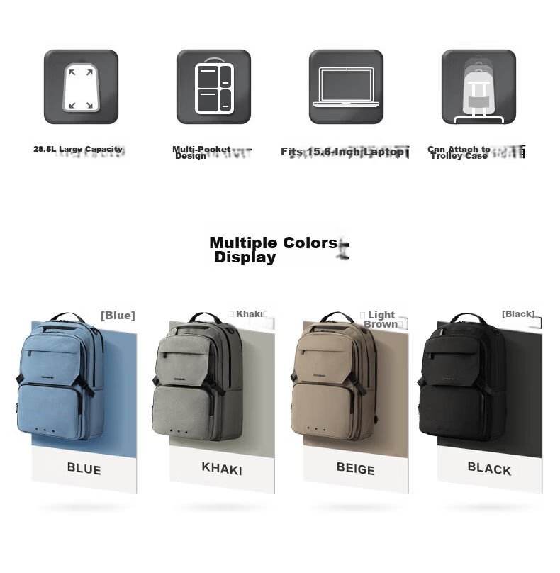 Samsonite Men's Backpack 15.6-inch Laptop Bag Commuter Casual Large Capacity Black NX5*001 Student School Bag 2