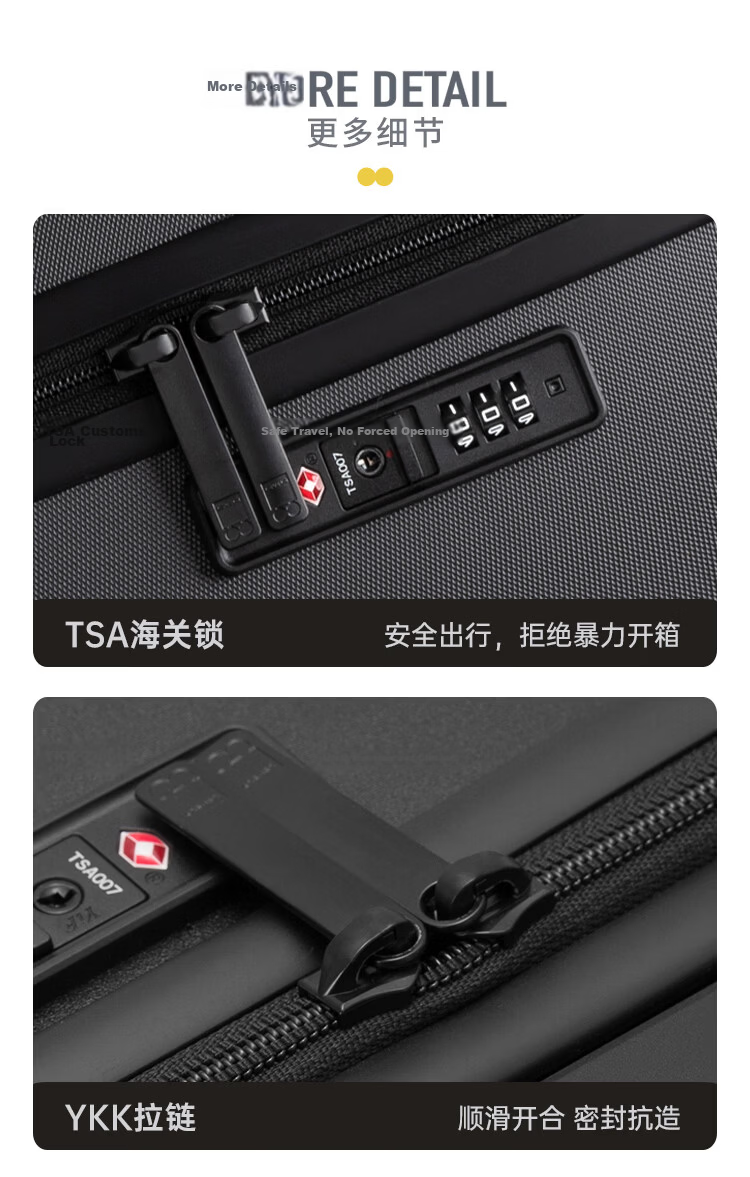 LEVEL8 20-inch Carry-on Luggage Unisex Student Travel Suitcase Spinner Trunk with TSA Lock Black 16