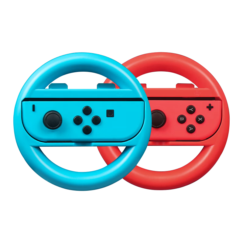 Lantuo Switch Racing Wheel Mario Kart 8 Controller NS Accessories Joy-Con Gamepad Steering Wheel Red+Blue