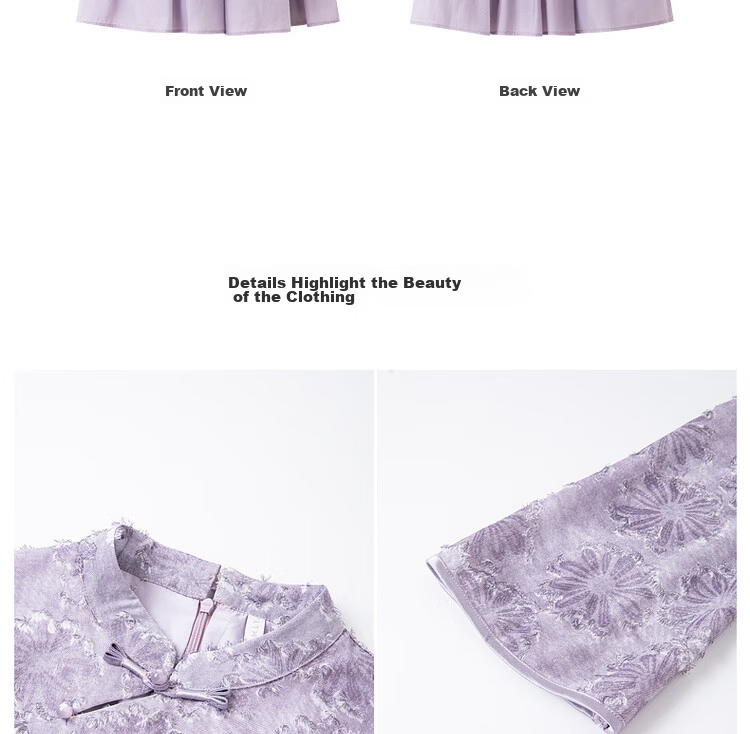 Fansiman New Chinese Style Heavy Embroidery Dress Women Spring Autumn Long Sleeve Improved Qipao Purple L 5