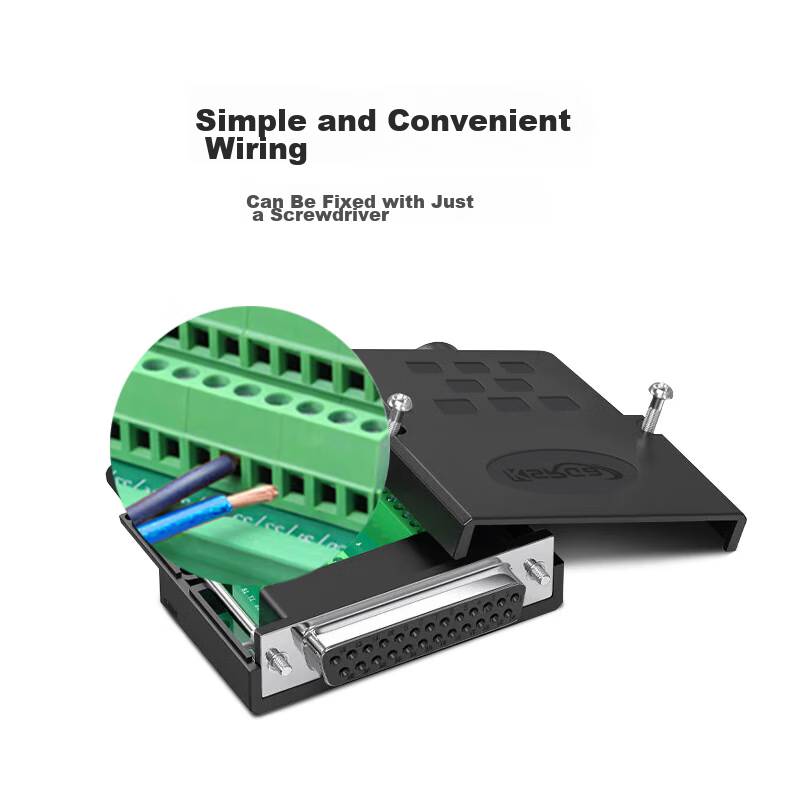 Kesi Future DB25 Solderless Connector 25-Pin Adapter Terminal Parallel Port Solderless Screw Female Connector KS-D-D25F 7