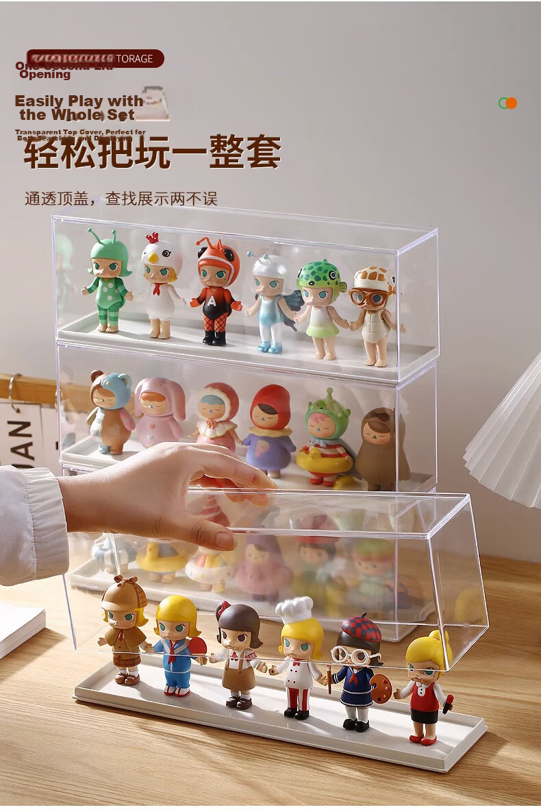 Jing Hui Si Chuang Transparent Dustproof Display Case Figurine Storage Box 8