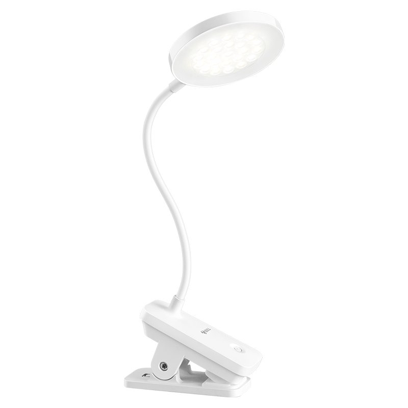 BULL Dual-Purpose Rechargeable and Plug-in Home ML-D124A-DS Stepless Dimming Three-Color Clip Desk Lamp 1200mAh