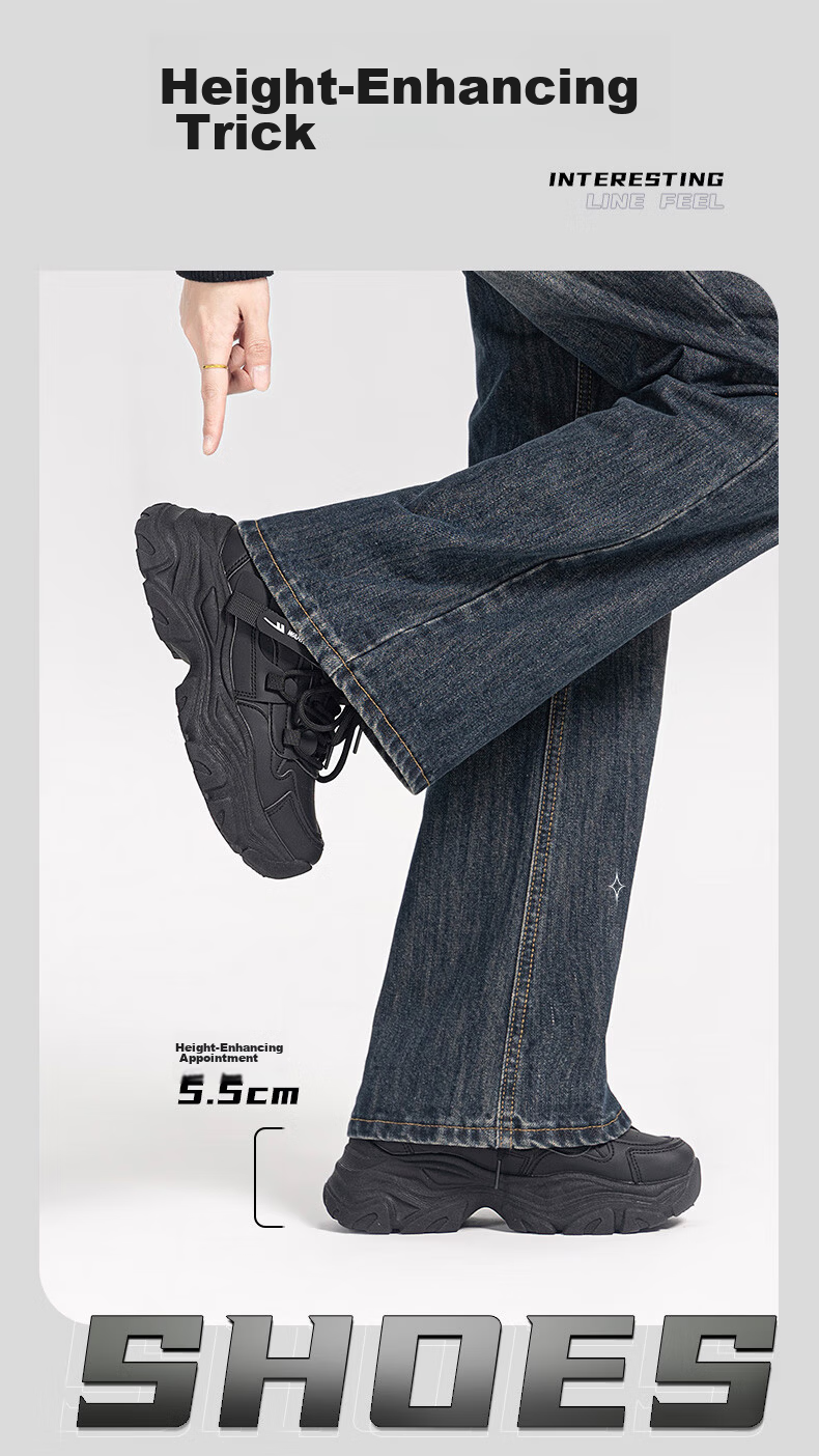 Warrior Official Women's Dad Sneakers 2026 Spring Autumn New Sports Shoes Comfortable Thick-soled Shoes Black Size 38 4