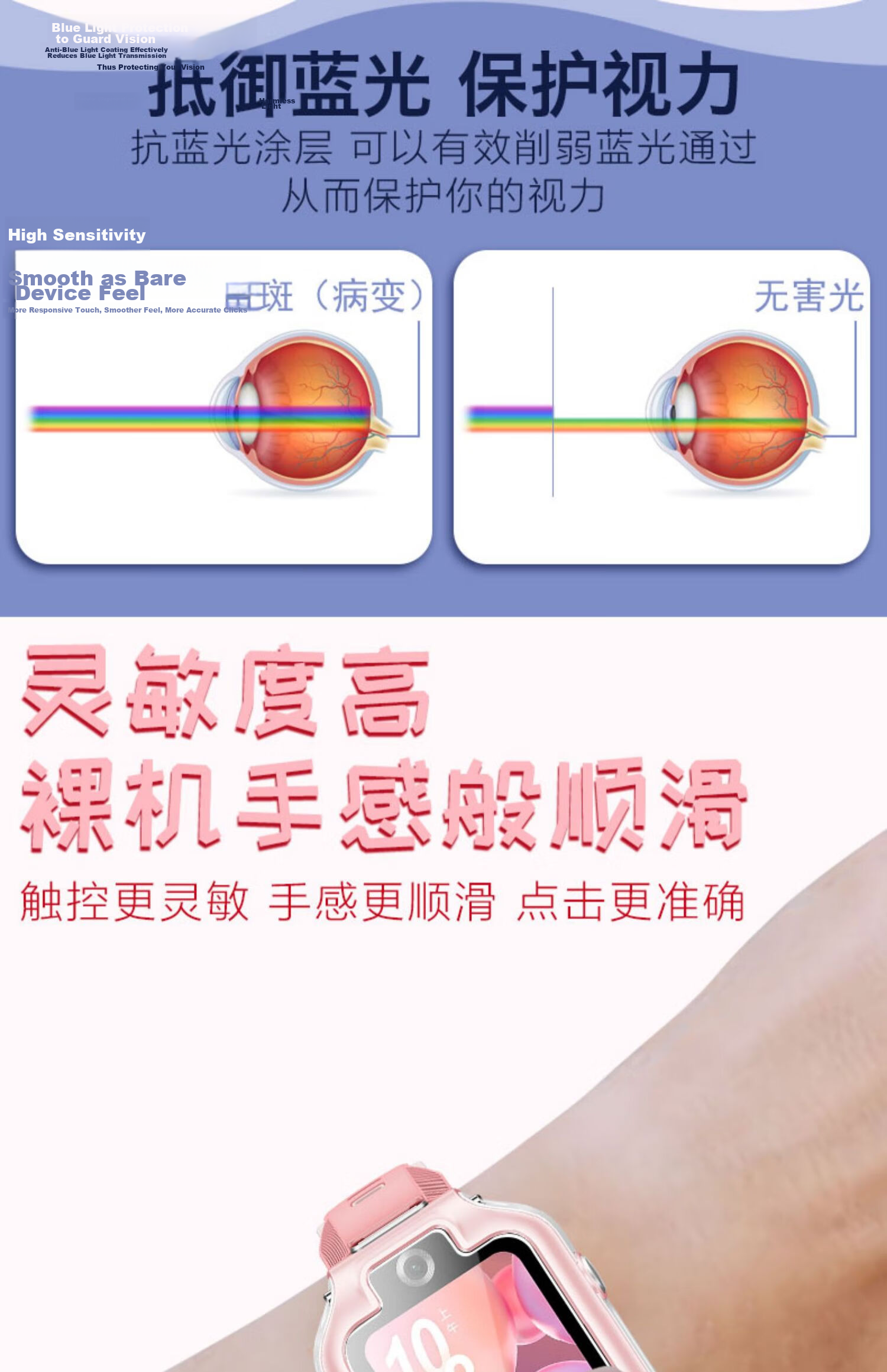 Xuanyi [Two Pieces of Premium] Tempered Glass Screen Protector for Huawei Children's Watch 5X/5XPro, HUAWEI Children's Watch 5xpro Protective Film, Fingerprint-Resistant, Wear-Resistant, Blue Light-Blocking Glass Film 12