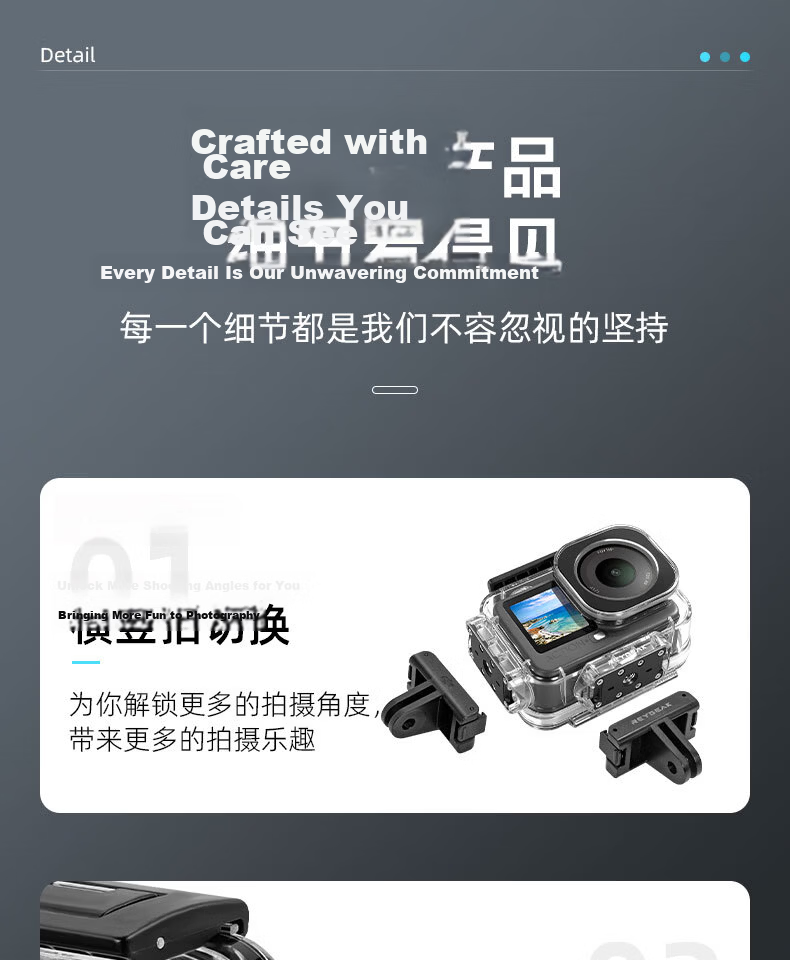 REYGEAK Waterproof Case for DJI Action 6 Magnetic 60m Underwater Diving High Transparency Anti-Fog Protective Cover 8