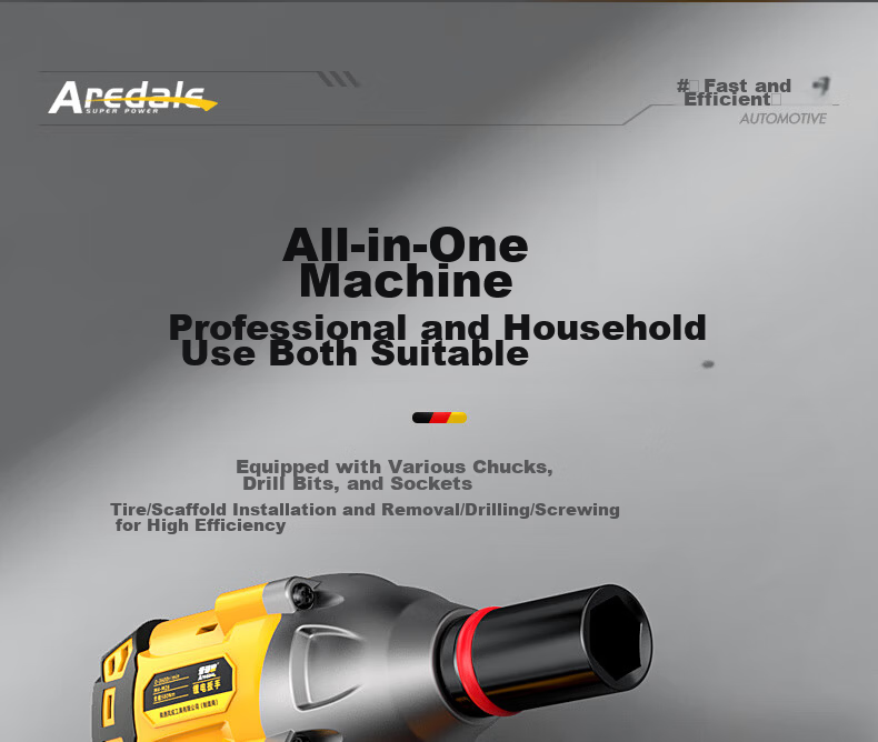 Aired 580N Lithium Battery Electric Wrench High Torque Cordless Impact Wrench Drill Impact Socket Power Tool 4
