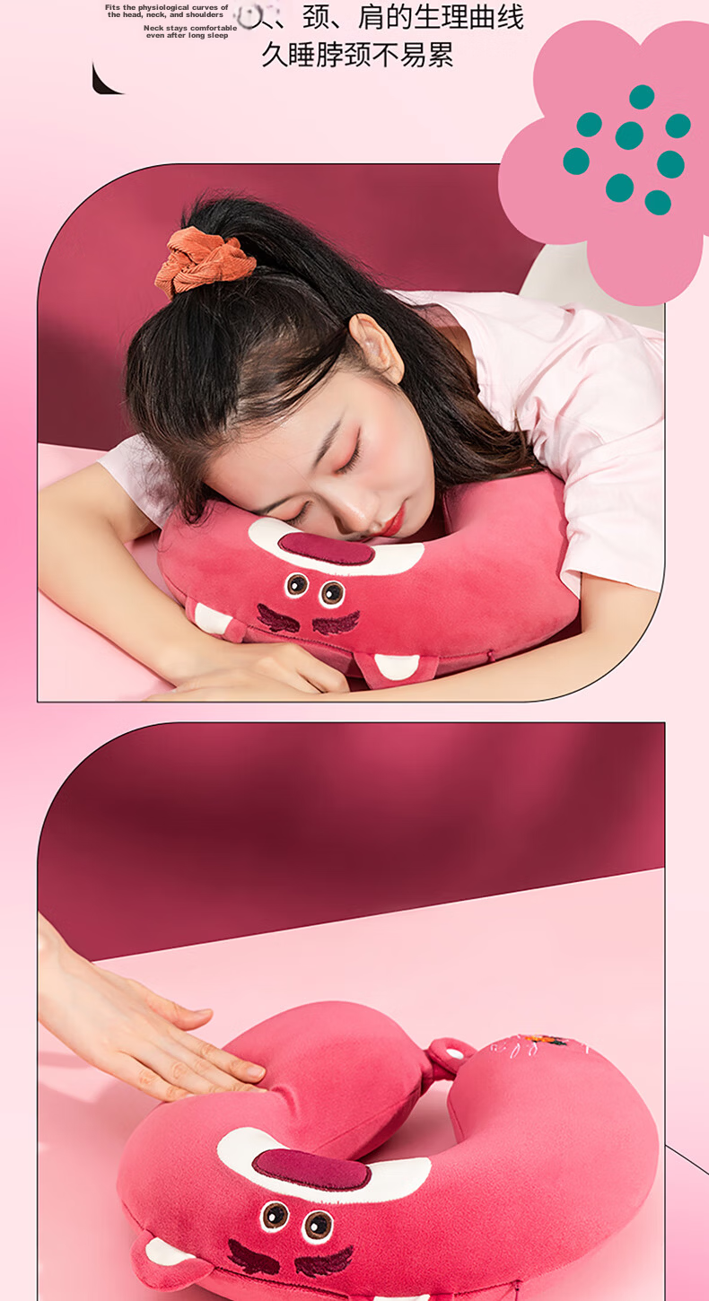 MINISO Hangyodon Series Memory Foam U-Shaped Pillow, Nap Pillow, Car And Airplane Travel Neck Pillow, Office Backrest Cushio 6