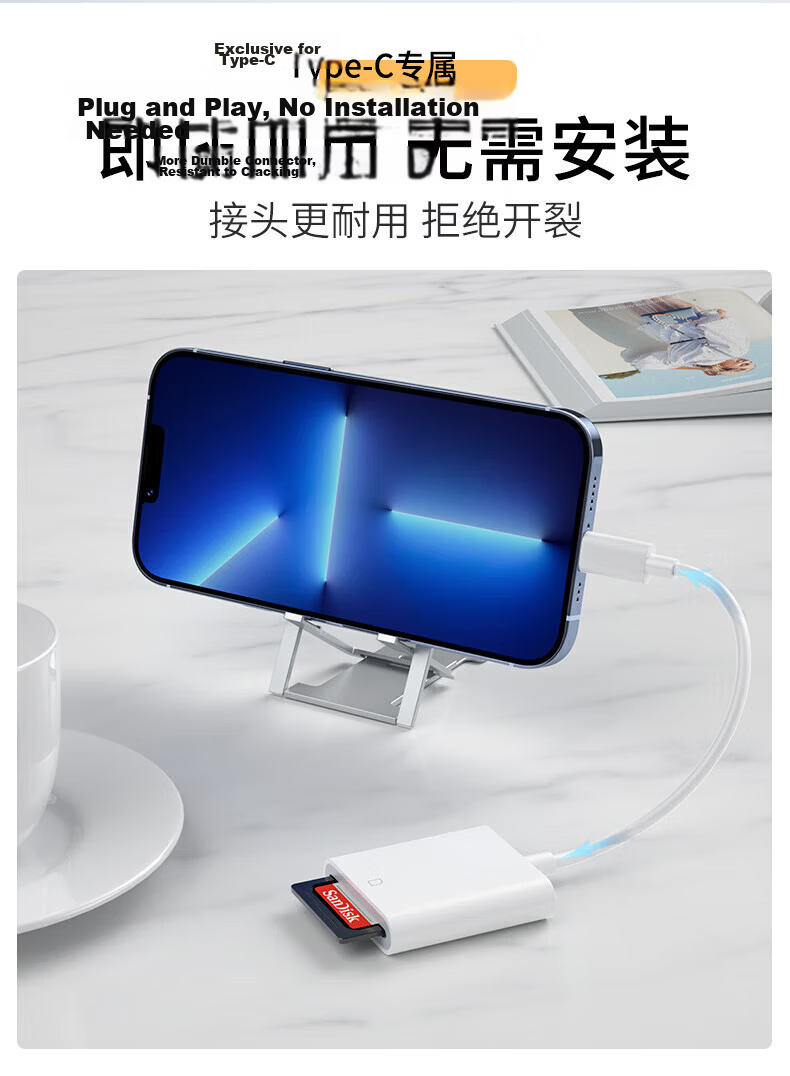 LinkStone IPhone Card Reader, SD Card Storage Card Camera Converter, External TF Memory Card Lightning Adapter, OTG Transfer Converter Two-I 2