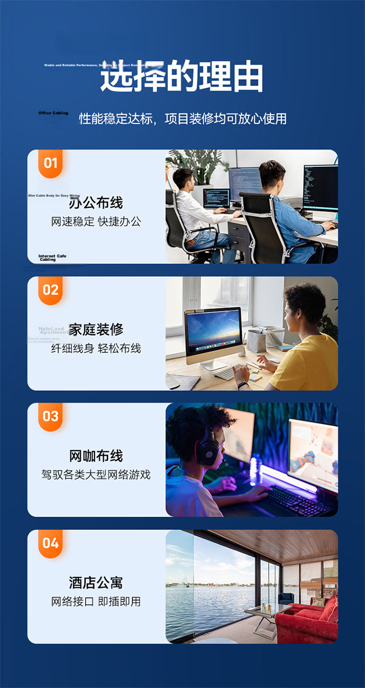 SAMZHE CAT6 Ethernet Cable [Engineering Version], Gigabit Network Cable for Engineering, Home Installation, Surveillance Wiring, Unshielded, 305 Meters, SZ-H6305 12