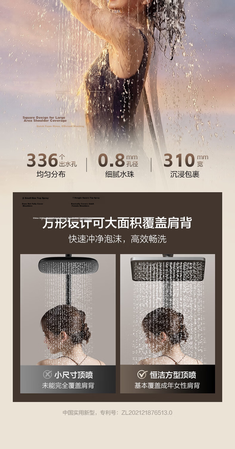 HEGII Shower Head D40, Piano Key Storage, Descaling Self-Cleaning Bathroom Shower Set, HMF938-333 14