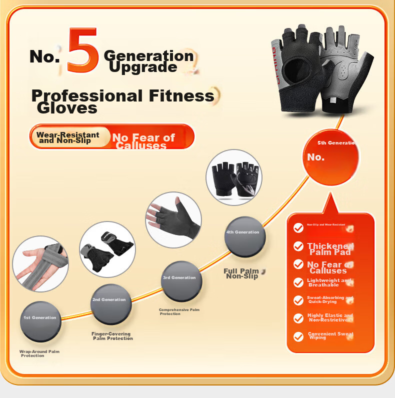 Li-Ning Fitness Gloves for Men And Women, Sports Pull-Up Bar Equipment Training, Wear-Resistant Non-Slip Cycling Fingerless Gloves for Weightlifting And Exercise 2