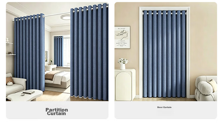 JD Jingzao No-Drill Blackout Curtain Set for Bedroom, Full Coverage, Blue-Grey, 1.8x2.5m, 2 Pieces 24