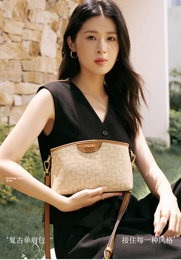 Aokang Women's Bag 2026 New Retro Small Square Phone Bag Luxury Crossbody Shoulder Bag Birthday Gift for Wife and Mom 2