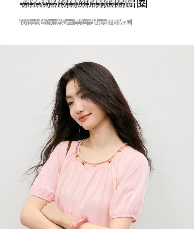 Shangdu Bira Linen Acetate Lyocell Dress Women Spring Summer Elegant Hollow Beaded Round Neck A-line Loose Slim Long Dress 11
