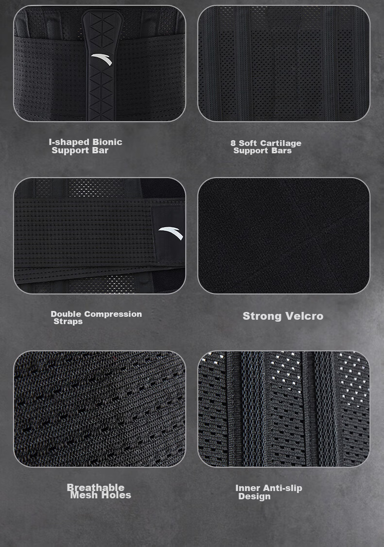 ANTA Waist Support Belt Sports Fitness Protective Lumbar Disc Herniation Waist Muscle Strain Sitting Running Basketball Deadlift Waist Trainer M Size 8