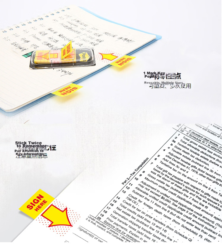3M Post-it Notes Arrow Flag Reminder Labels Stationery 680-SH2 100 Sheets 4