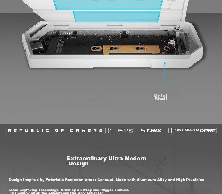 ASUS ROG STRIX ARION White Phantom Standard Edition M.2 NVMe External SSD Enclosure Full Aluminum Body/10Gbps 7