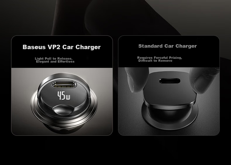 BASEUS 45W Car Charger Super Fast Charging Car Cigarette Lighter Set UFCS Universal Fusion Fast Charge Compatible with Apple 8-17 Series + Huawei Android 14