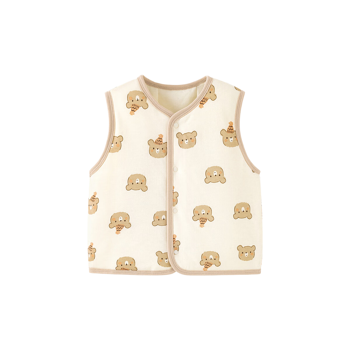 Minibala Padded Baby Warm Vest Unisex Infant Skin-friendly Printed Homewear Autumn Winter
