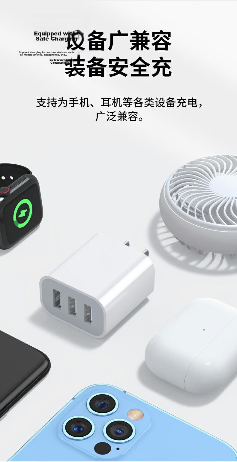 KOVOL Charger Head 5V2.1A Dual-Port USB Charger Plug Multi-Port Fast Charging Compatible with 5V1A for Apple Huawei Xiaomi Samsung OPPO Android Phones And Tablets Universal 11