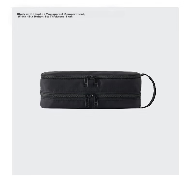 MUJI Nylon Pencil Case, Stationery Box, Simple 3D Pencil Case, Large Capacity, Red, 19×８×4.5cm 4