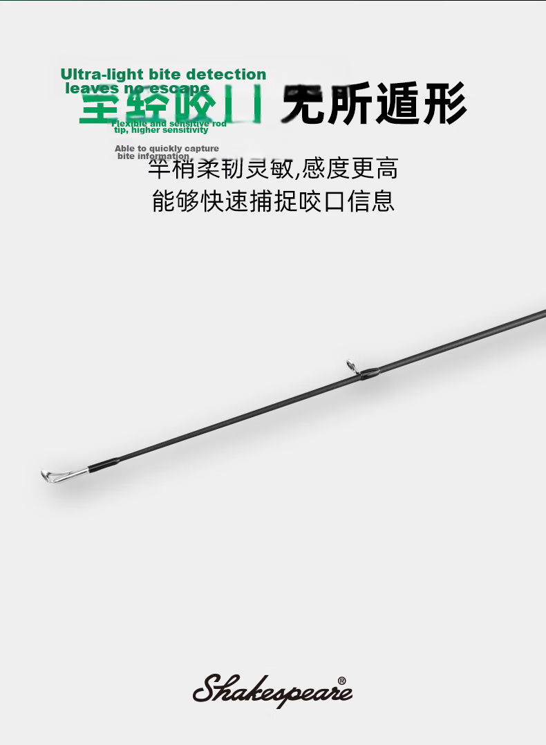 Shakespeare Alpha Lure Rod Single Pole Long Cast Versatile Carbon Lure Fishing Rod 2.44m Gun Handle XH 3