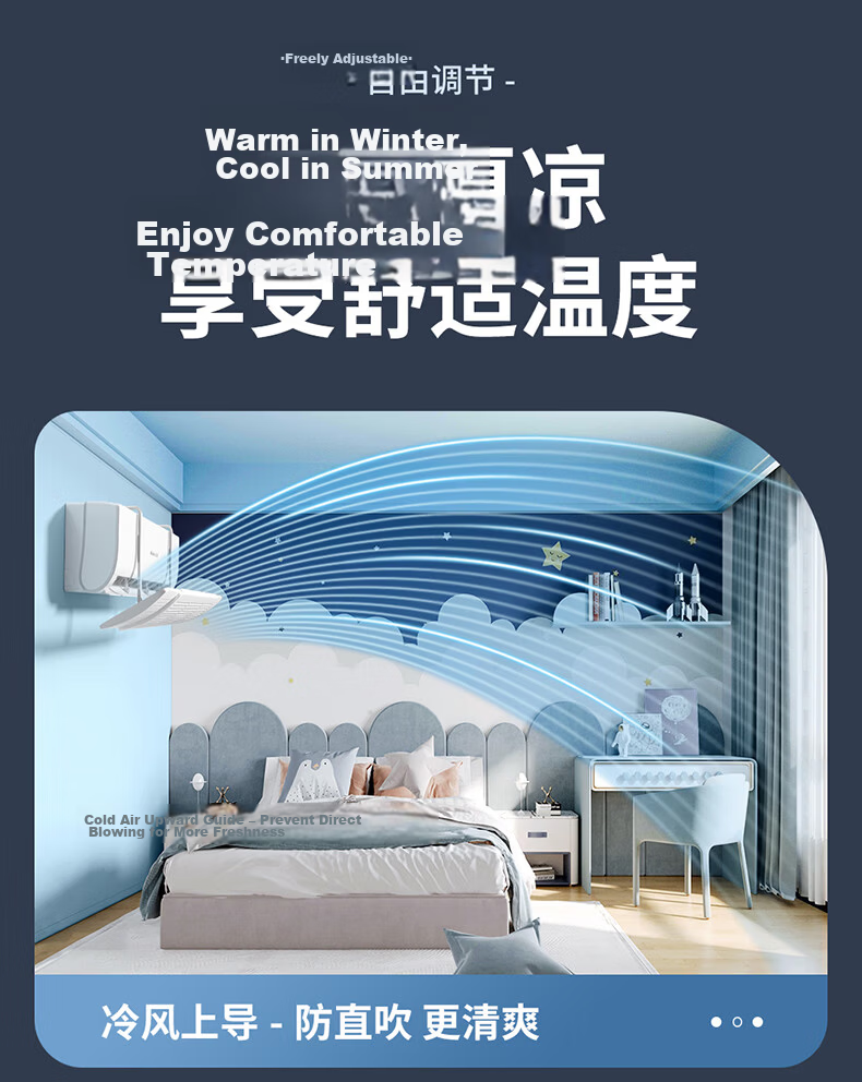 XIAO HUANG HOU Air Conditioner Wind Deflector Shield Baby Maternity Gree Midea Universal Wall-Mounted Airflow Guide Cover 4