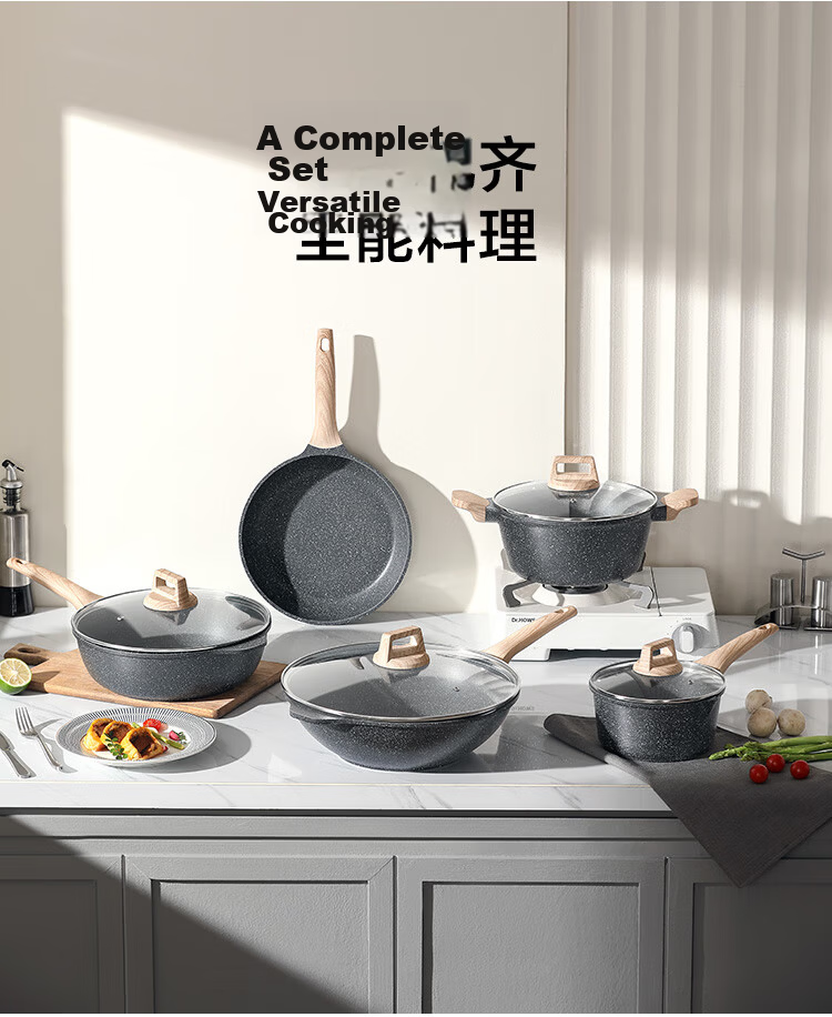 JD Original Non-Stick Soup Pot in White Wheat Stone Color for Home Cooking And Stewing, Compatible with Gas And Induction Cooktops, with Steamer Insert, 24cm 12