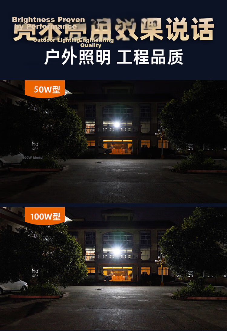 Heart Lock LED Floodlight Outdoor Lighting Waterproof Garden Light Ultra-Bright High-Power Construction Site Factory Spotlight Room Searchlight 17